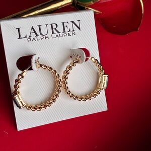 Lauren Ralph Lauren Gold Chain Hoop Earrings